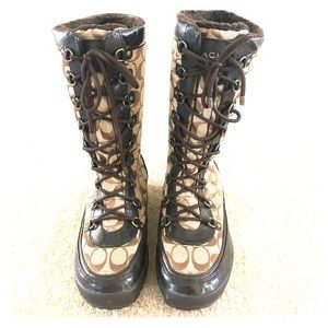 Coach fur lined winter boots sz 8.5